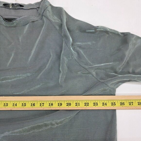 TOV Los Angeles Metallic Tie-Hem Top Size 38 NWT Shiny Iridescent Glam Grunge - Picture 13 of 15